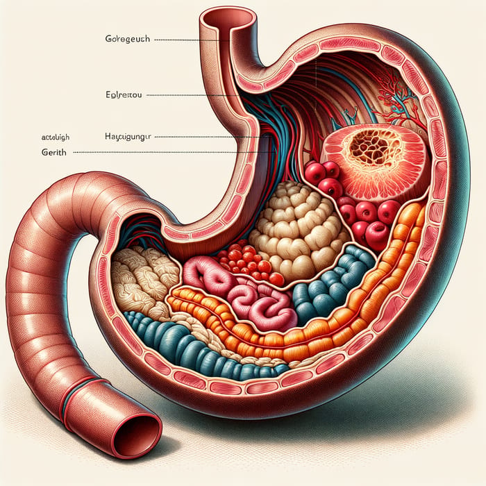 Cross-Sectional View of the Stomach | Detailed Anatomy Image