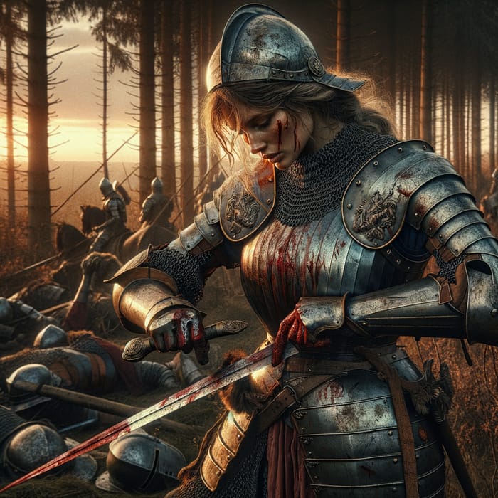 Battle-Weary Knight: Dark and Moody Historical Scene in Germania