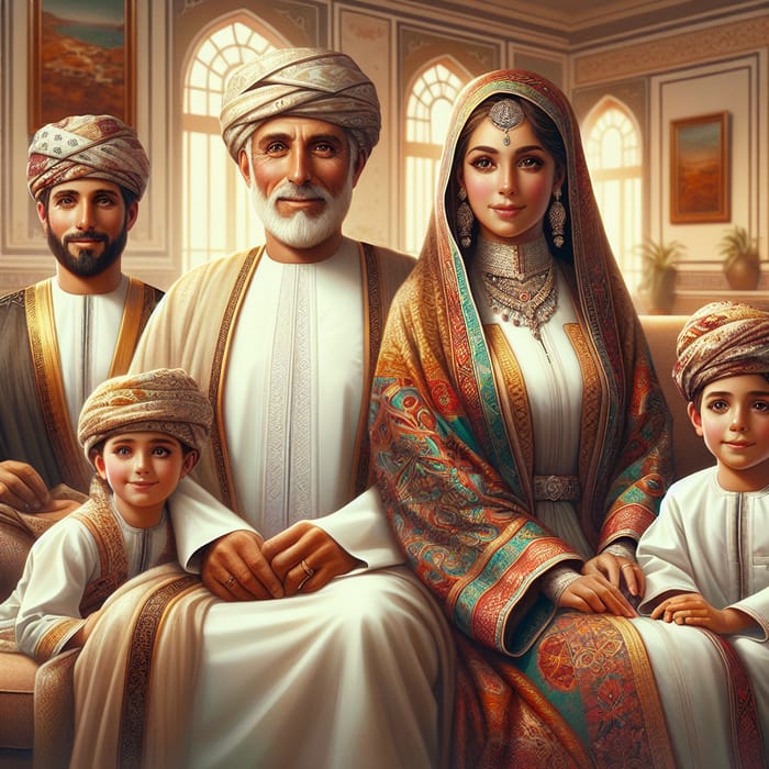 Sultan Haitham bin Tariq & Family in Traditional Omani Attire