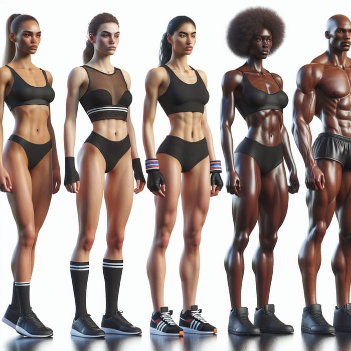 Diverse Athletic Women: Multicultural Athletes Lineup