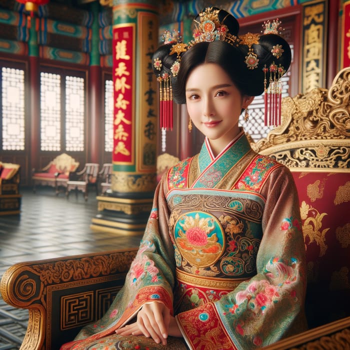Beautiful Chinese Princess in Regal Splendor
