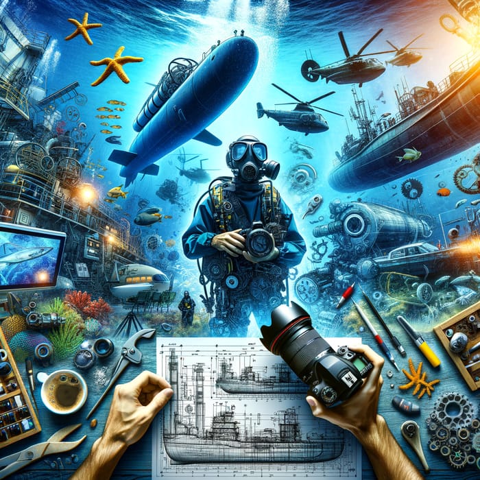 Marine Engineering Student Collage: Underwater Exploration & Engineering Marvels