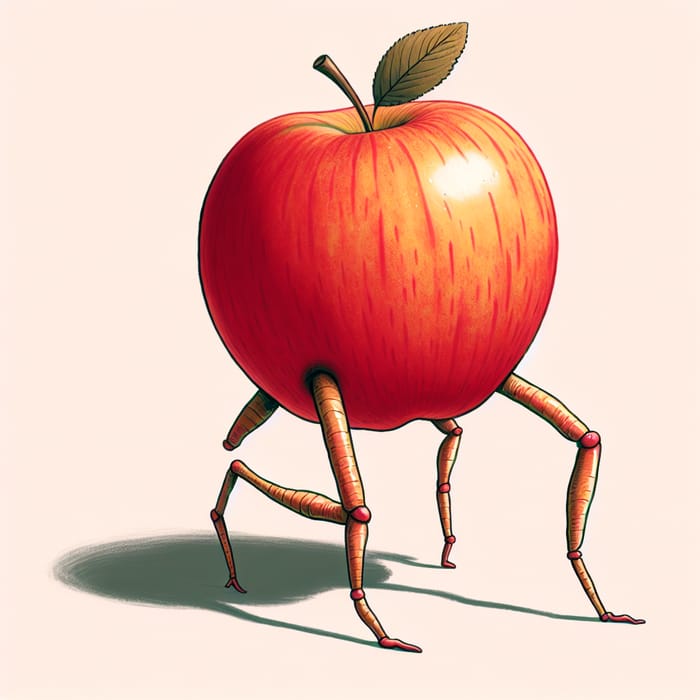 Apple with Legs: A Unique Fruit Design | AI Art Generator | Easy-Peasy.AI