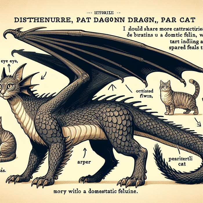 Dragon-Cat Hybrid: Majestic Dragon-Like Creature