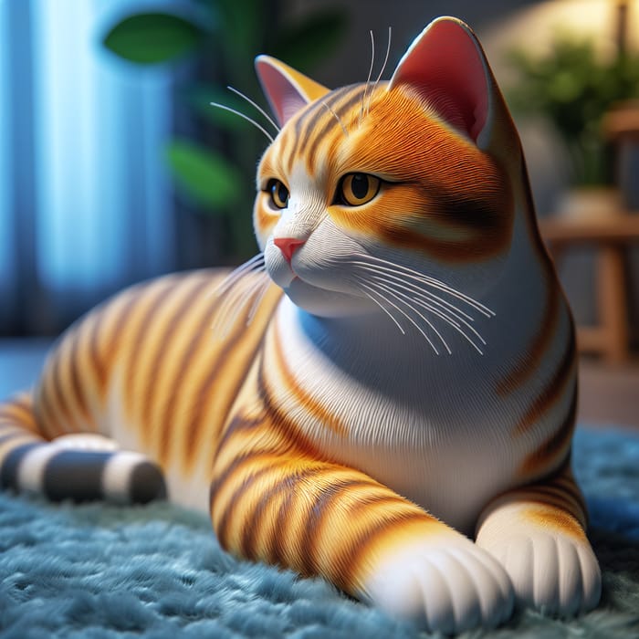 Realistic Domestic Shorthair Cat in a Home Setting