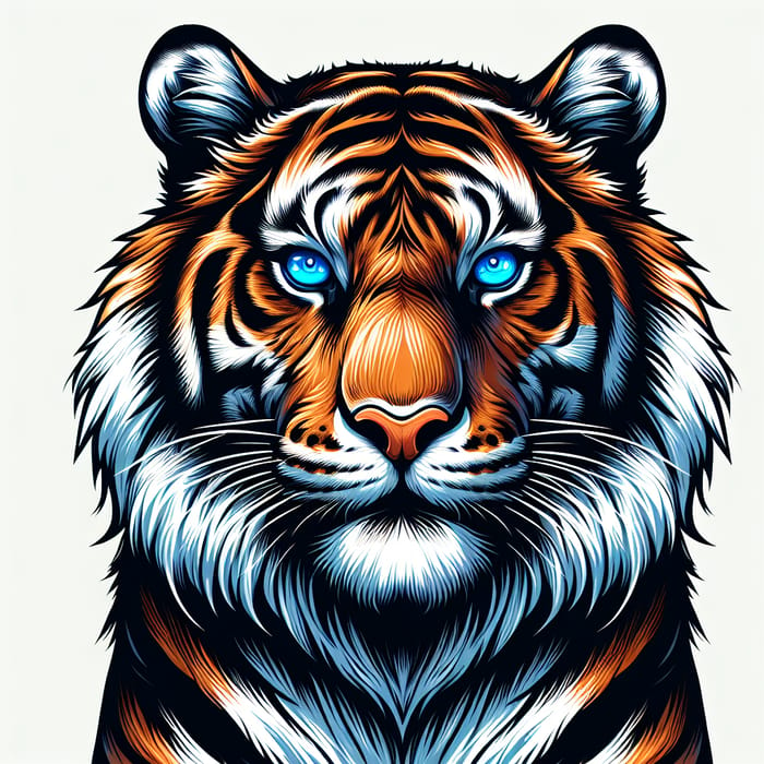 Majestic Blue-Eyed Tiger