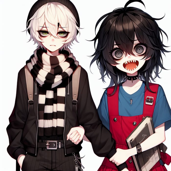 Emo Boy & Girl: Unique Fashion Style and Eerie Smiles