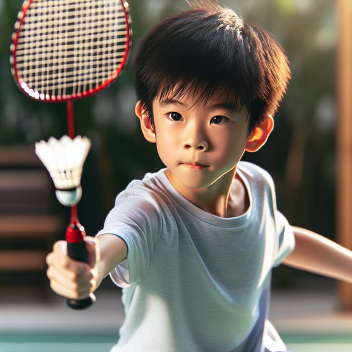 Kai Enjoying a Game of Badminton | Fun in the Sun