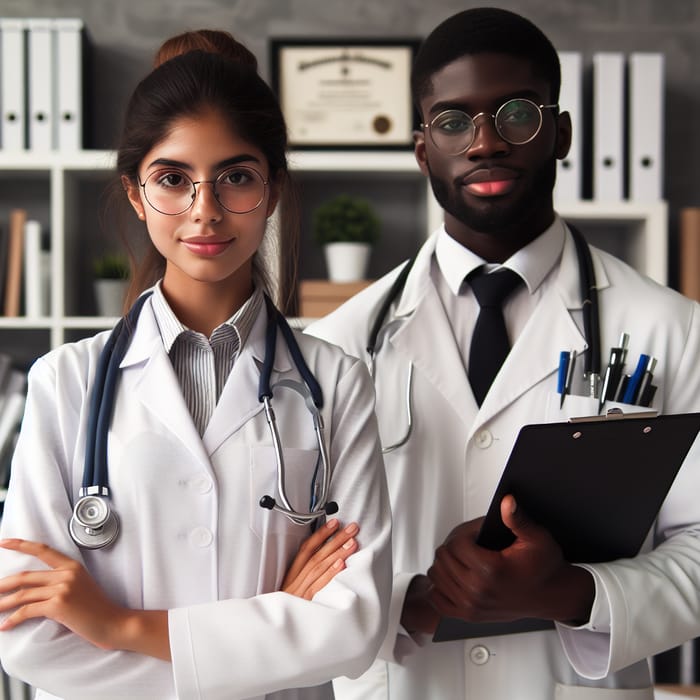 Diverse Doctors in Modern Clinic Setting