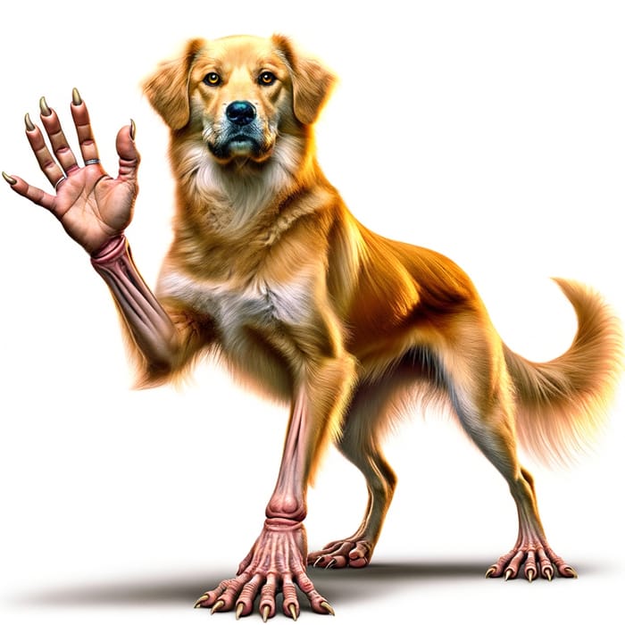 Charming Canine with Human-Like Hands | Rare Breed Pose