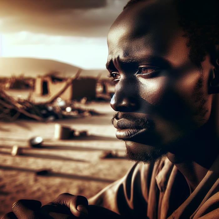 Sudanese Man Reflecting on War Devastation | Emotional Visual Encounter