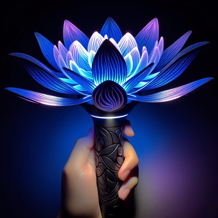 Enchanting Blue, Black & Purple Lightstick with Flower Design