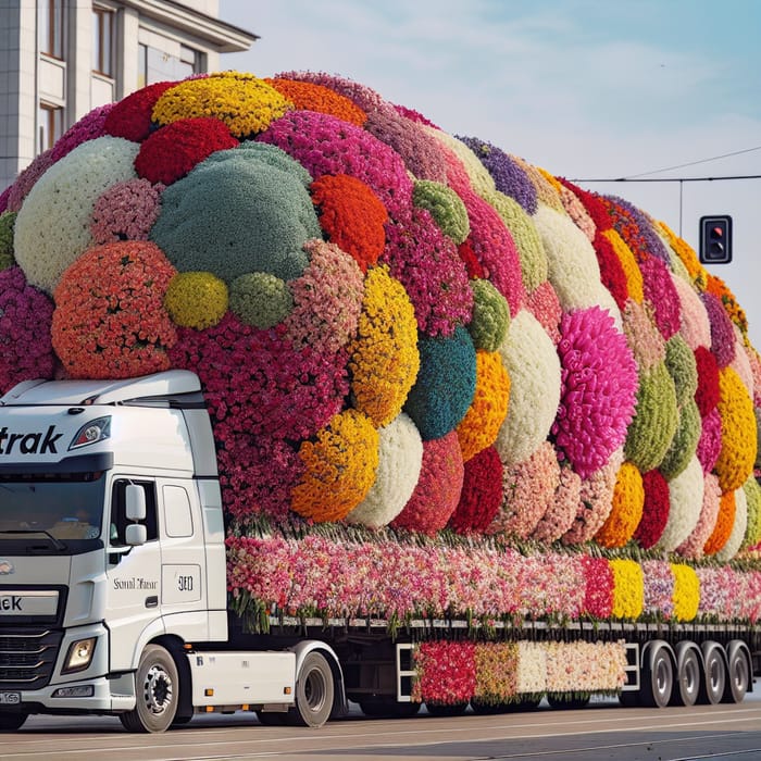 Sitrak Truck Loaded with Colorful Flowers