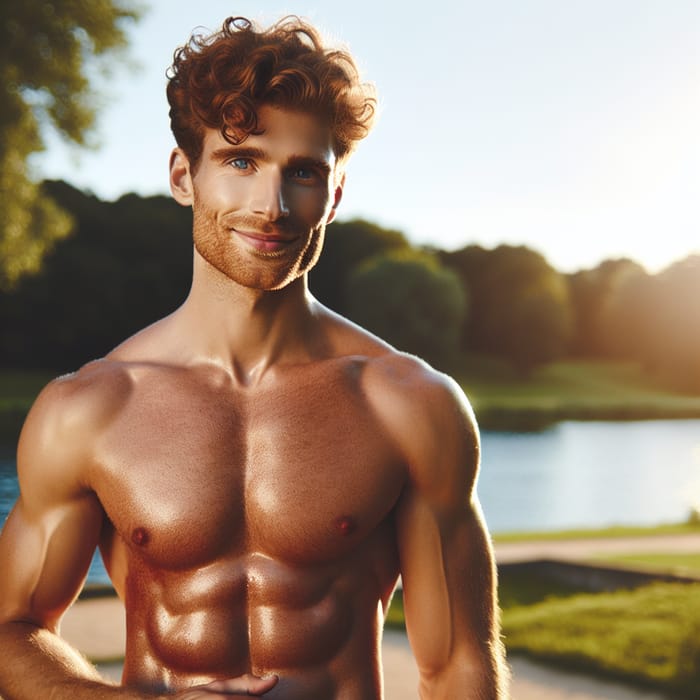 Fit Man with Toned Abs Outdoors