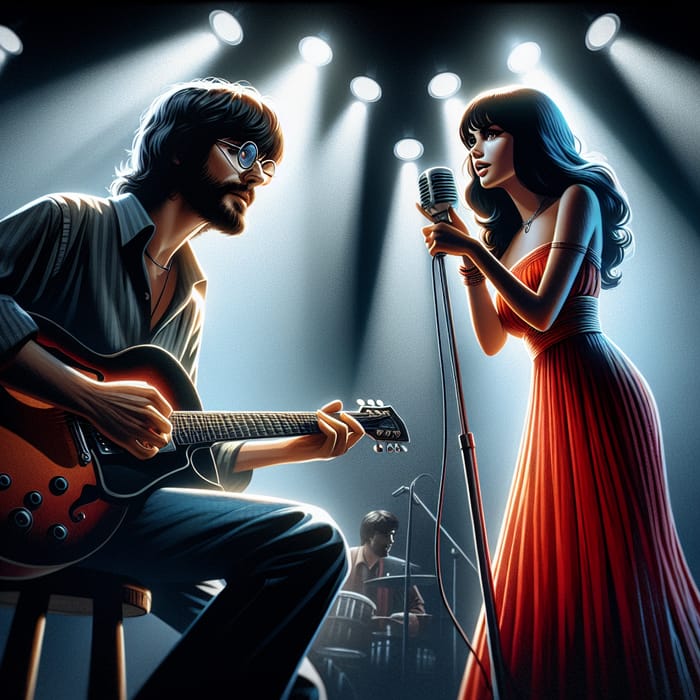 George Harrison and Leonor Diaz Performing a Rock Duet