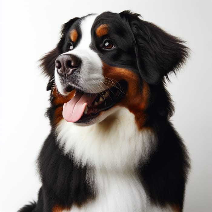 Happy Bernese Mountain Dog with Smooth Healthy Coat