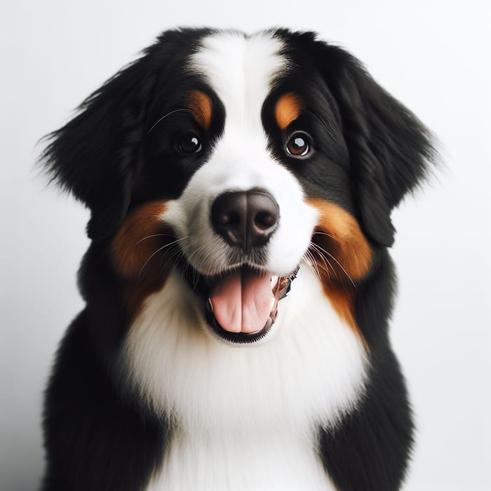Cheerful Bernese Mountain Dog with Healthy Glossy Coat
