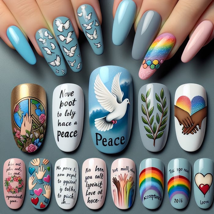 Peace and Acceptance Nail Art Designs | Nail Art Expr.