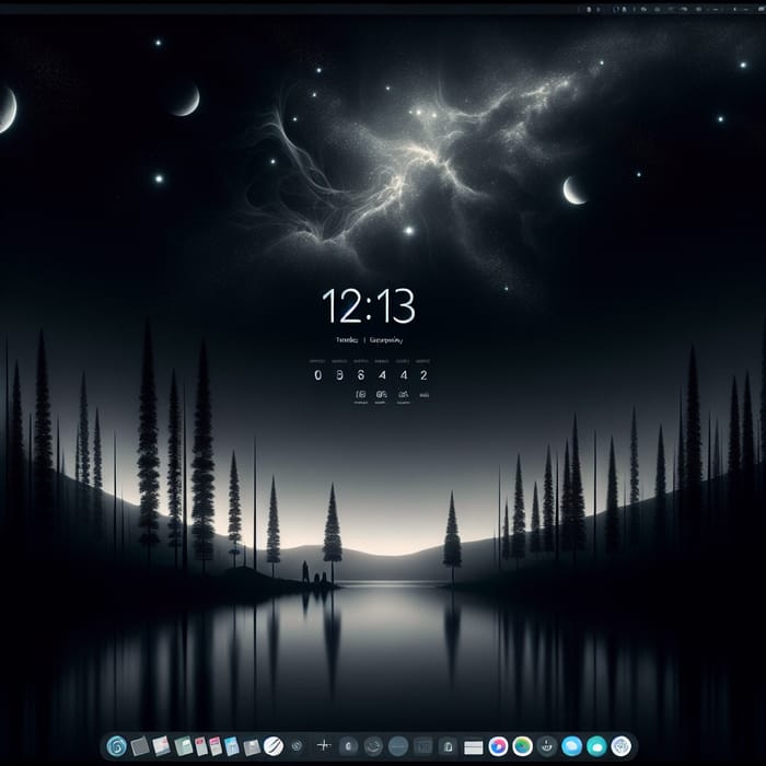 Dark Mode Desktop Wallpaper with Celestial Charm