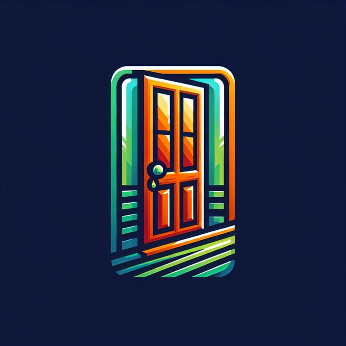 Doors Pro: Green & Orange Door Logo for Exceptional Quality