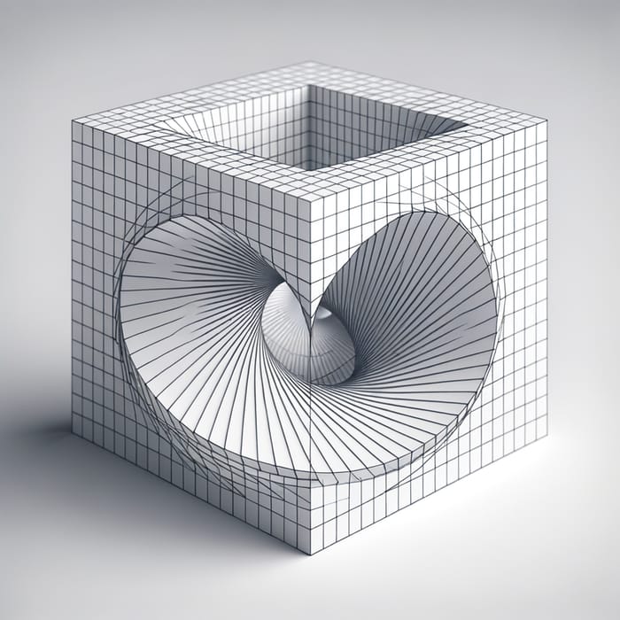 Cube Spiral Motion: Geometric Visual Impact, AI Art Generator