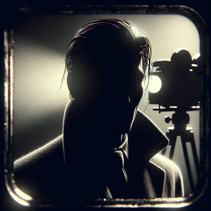 Mysterious Silhouette in Noir Photography - Vintage Film Capture