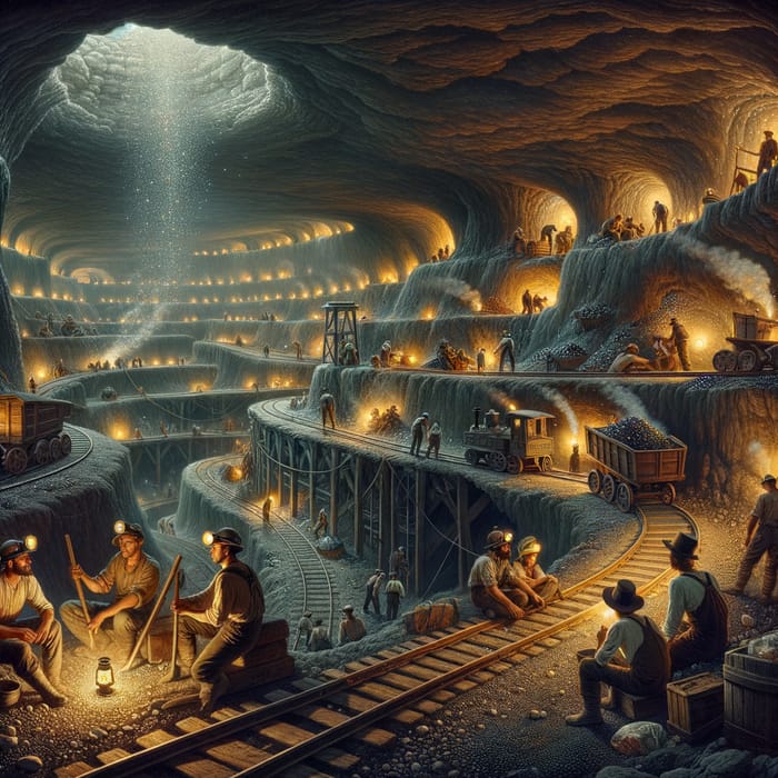 Mysterious Underground Mine with Precious Gems