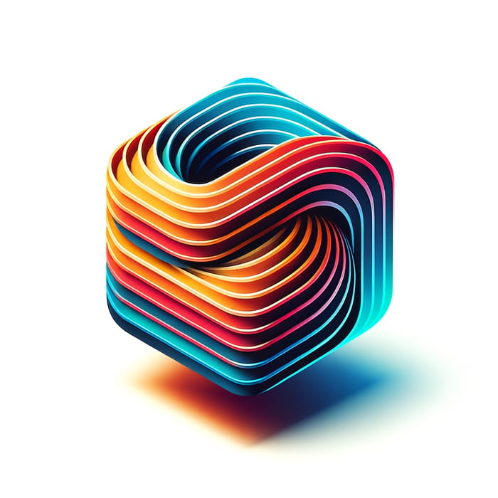 Vibrant 3D Logo Design - Unique Shape & Contrasting Colors