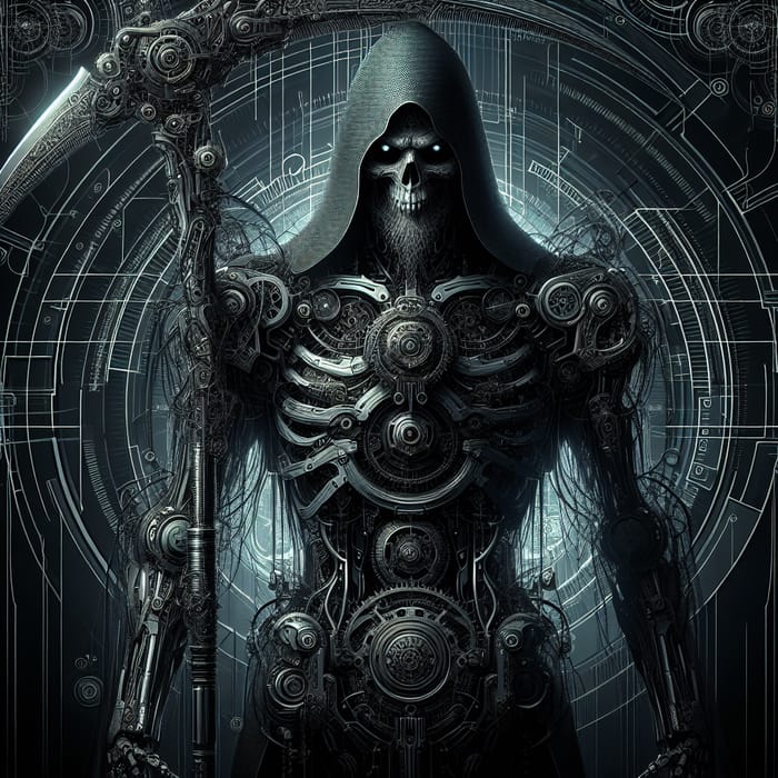 Ethereal Death Reaper: Mystical Fusion of Death and Technology