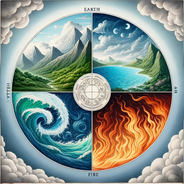 Visualizing the Four Elemental Circles: Earth, Water, Air, Fire