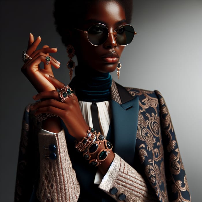 Luxury Fashion Style for Elegant Individuals: Black Person in Expensive Attire