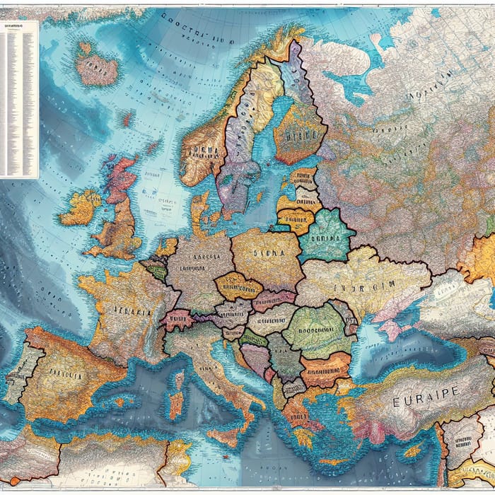 Detailed Map of Europe: Countries, Borders & Cities