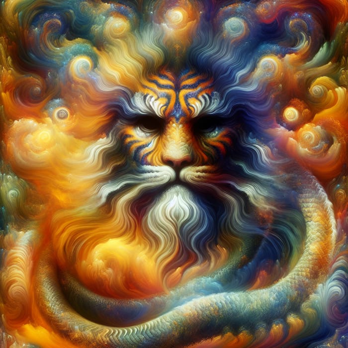 Lord Shiva: Divine Tiger-Snake Fusion Art in Hindu Mythology