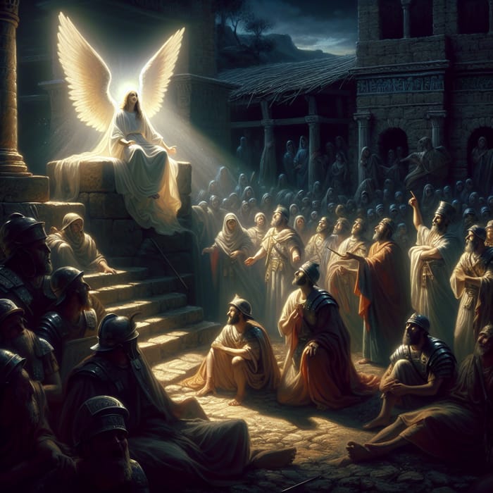 Angelic Encounter at Ancient Israel Dawn