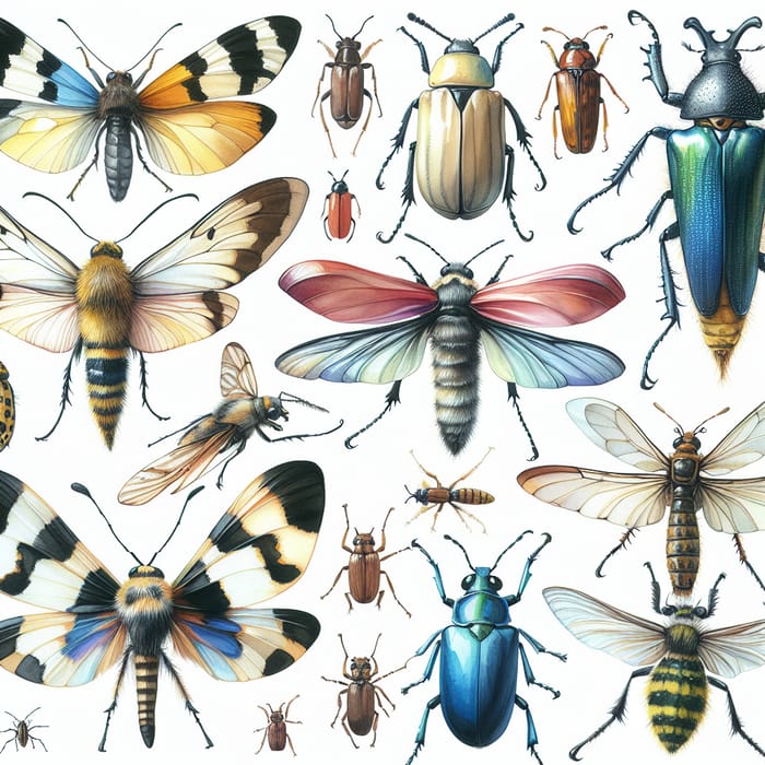 Insect Watercolor Art Collection: Butterflies, Beetles, Dragonflies