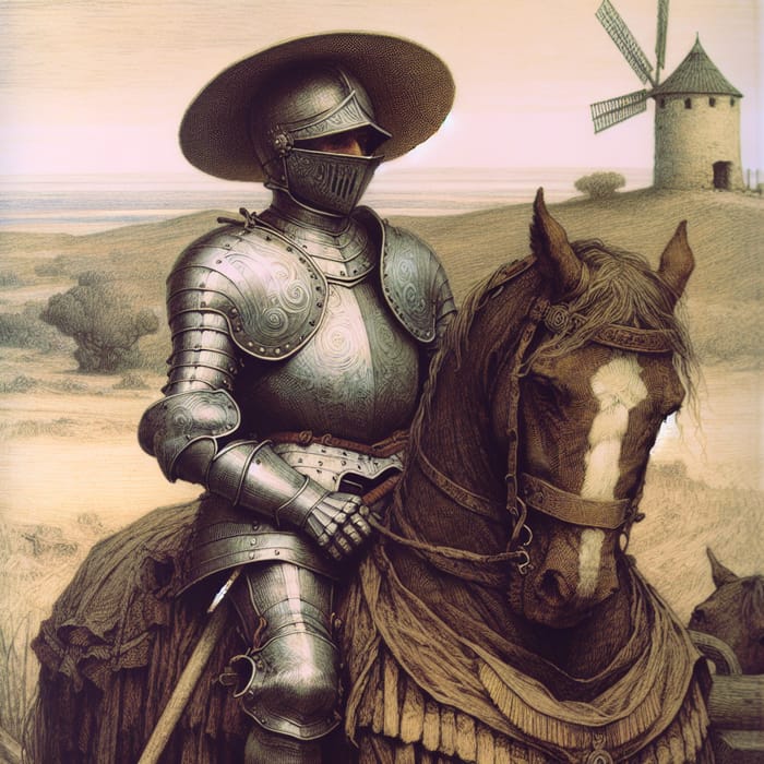 Don Quixote Artwork in Armor from Spain