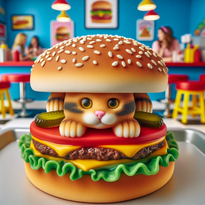 Unique Cat Burger: A Whimsical Fast Food Delight
