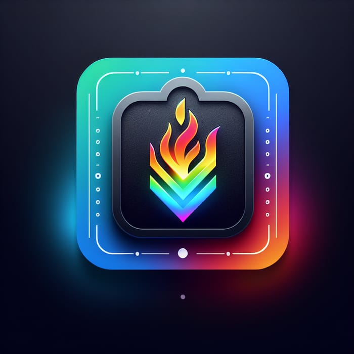Futuristic Rainbow Realistic Fire Notification Icon