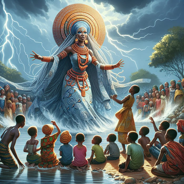 Beautiful African Deity OYA Controlling Winds and Storms in River Niger