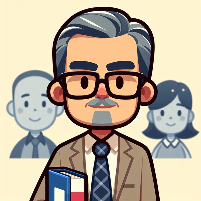 Mexican School Principal 2D Cartoon - Friendly and Professional Contact Picture