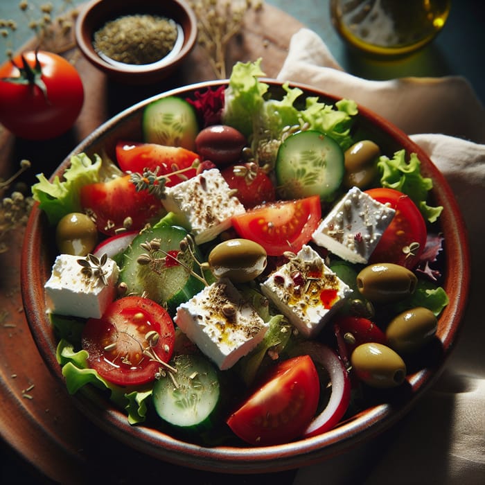 Greek Salad Recipe with Feta Cheese