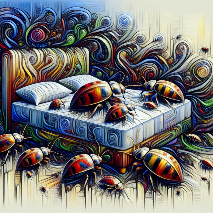 Captivating Abstract Expressionism with Bed Bugs Art