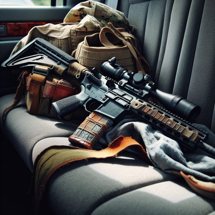 Rifle Wrapped in Cloth inside Car | AI Art Generator | Easy-Peasy.AI