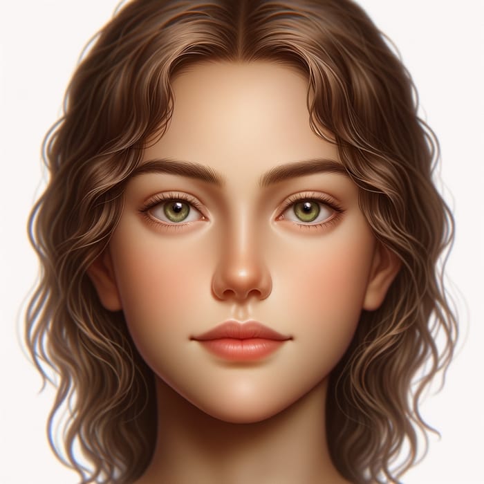 Serene Human Face with Almond-Shaped Eyes