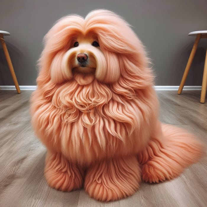 Peach Fluffy Dog - Unique Canine with Vibrant Fur