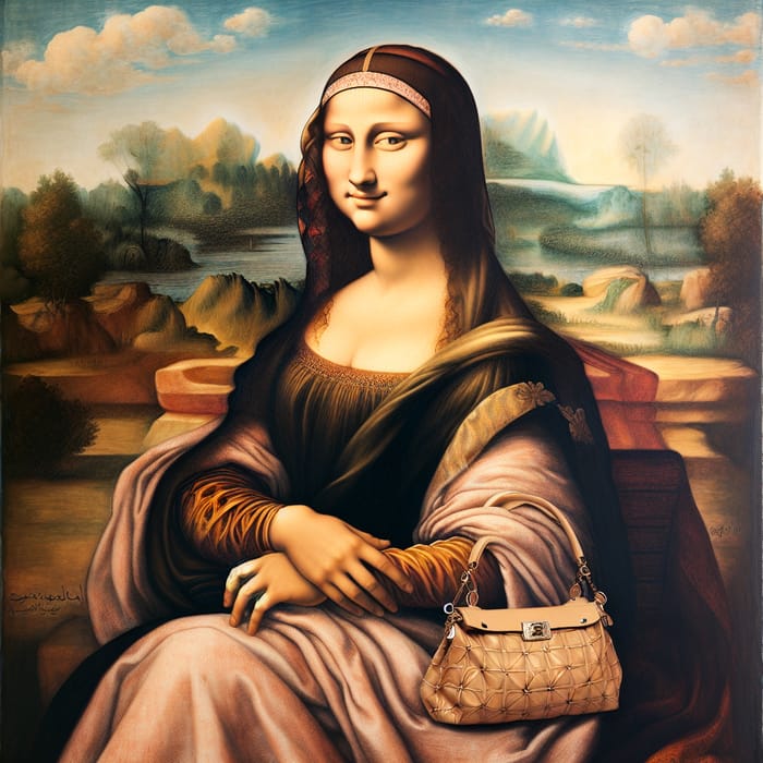 Leonardo's Ladies: Mona Lisa with a Prada Bag in Renaissance Style