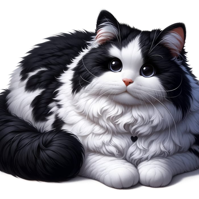 Cute Black and White Chunky Cat Photo