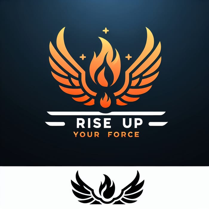 Digital Marketing Logo with Fire Wings | Rise Your Force