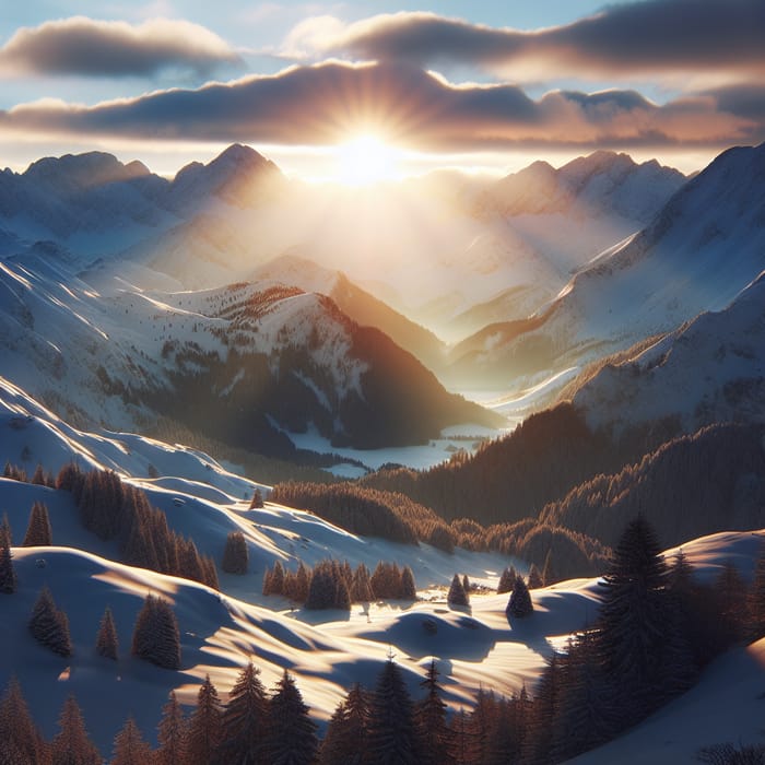 Sunlit Snow Mountain
