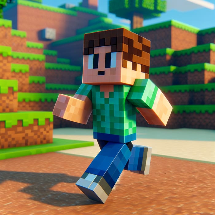 Minecraft Steve running - Explore the Game's World in Motion